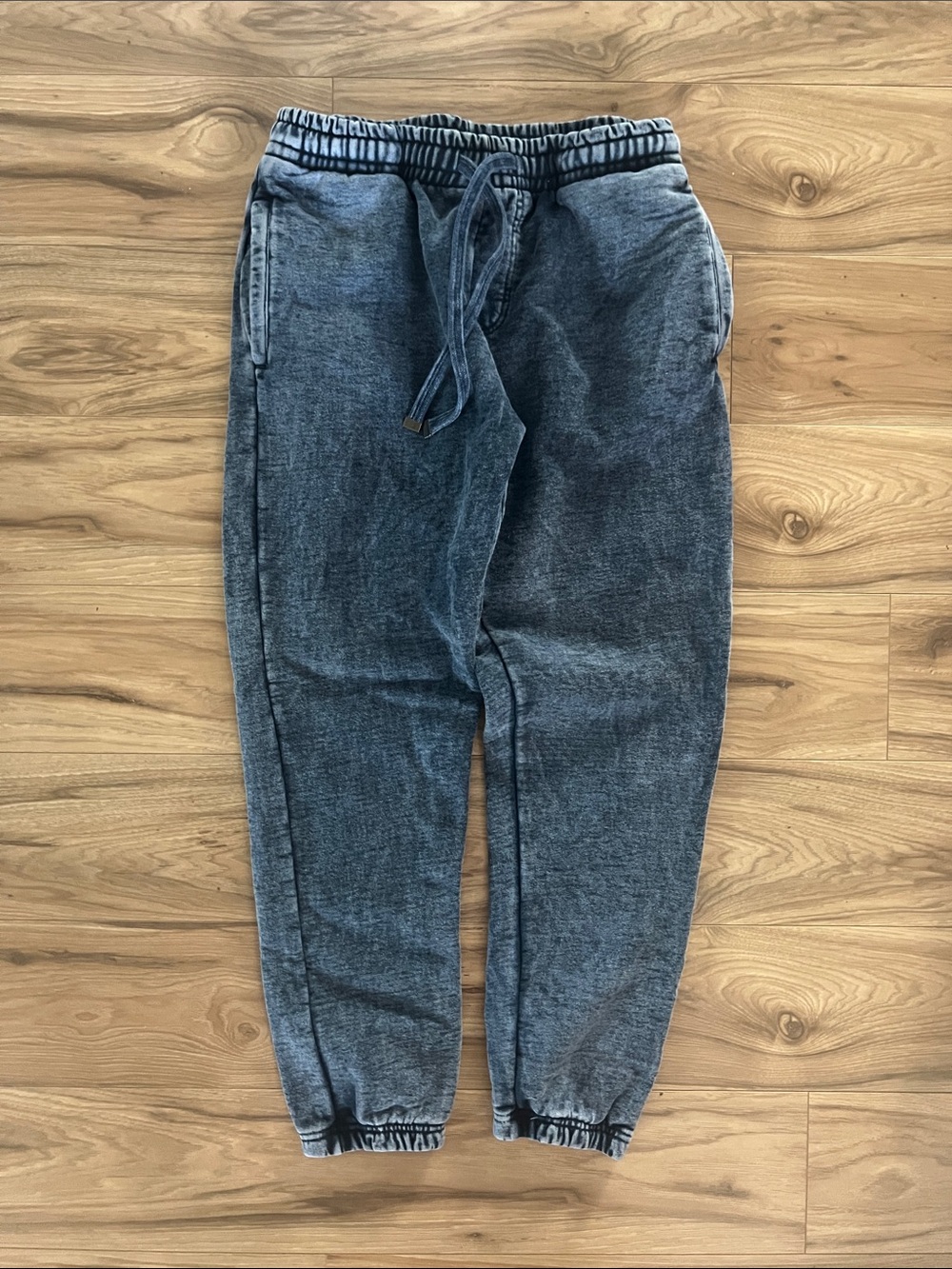 Talentless Men's Heavyweight Drawstring Jogger Pants - Acid Washed Blue
